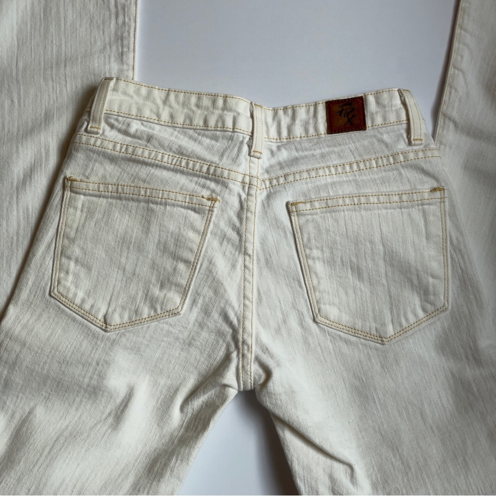 Y2K DEADSTOCK Future Prescription FRx Low-Rise Bootcut Jeans Sz 3 NWOT Cream - Picture 13 of 16